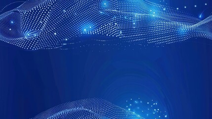 Flowing Dots Particles Create a Dynamic Wave Pattern in a Gradient Curve on a Clean Background for Modern Technology and Science Concepts