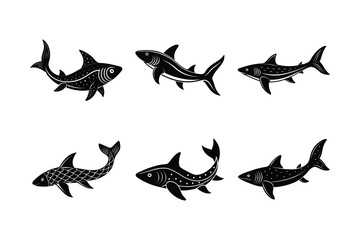 Driftveil Lanternshark silhouette vector illustration