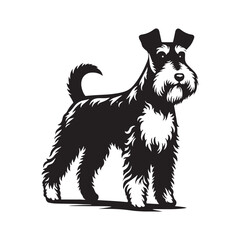 Minimalist Fox Terrier Dog Silhouette - Fox Terrier Dog Vector - Fox Terrier Dog Illustration.