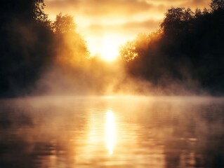 Obraz premium golden Easter light reflections mist --ar 4:3