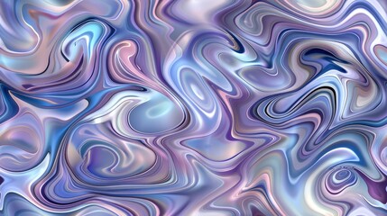 Obraz premium Trippy Checkered Holographic Pattern With Colorful Swirls Creating a Mesmerizing and Abstract Pastel Background for Creative Designs