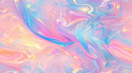 Holographic Checkered Psychedelic Pattern With Pastel Colors Creating a Groovy Abstract Wallpaper Effect