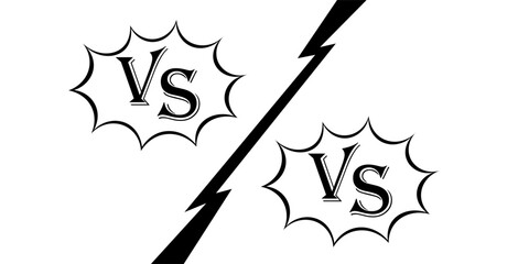Versus logo vs letters for sports and fight competition. MMA, UFS, Battle, vs match, game concept competitive vs of floodlights vector design.