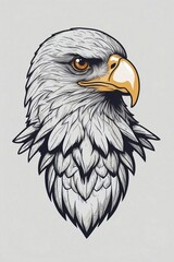 Minimalist Logo Featuring a Cute Eagle on a White Background, Reflecting the Elegance of Minimalism