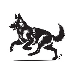 German Shepherd Silhouette - German Shepherd Vector - Minimalist German Shepherd Dog Design.