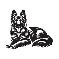 German Shepherd Silhouette - German Shepherd Vector - Minimalist German Shepherd Dog Design.