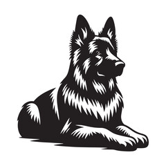 Fototapeta premium German Shepherd Silhouette - German Shepherd Vector - Minimalist German Shepherd Dog Design.