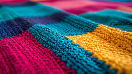 Vibrant woven rug with colorful geometric pattern &ndash; ideal for interior design inspiration