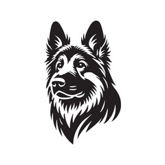 German Shepherd Silhouette - German Shepherd Vector - Minimalist German Shepherd Dog Design.