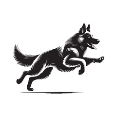 German Shepherd Silhouette - German Shepherd Vector - Minimalist German Shepherd Dog Design.