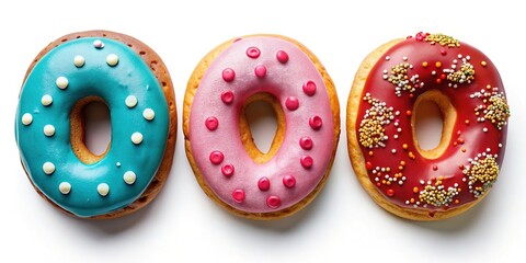 Fototapeta premium Donut letters A-C, glowing night shots. Bakery artistry.