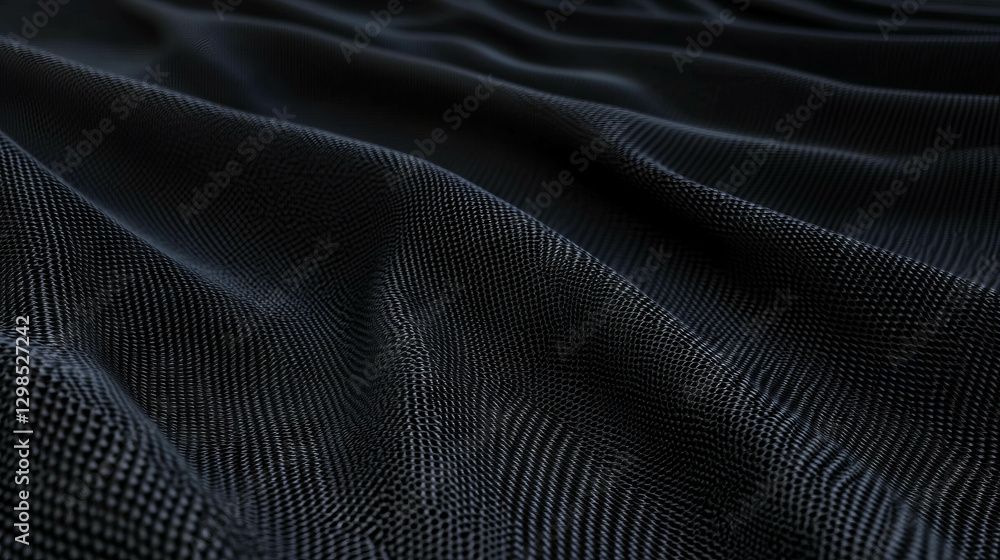 Poster black canvas texture with tight weave and subtle waves