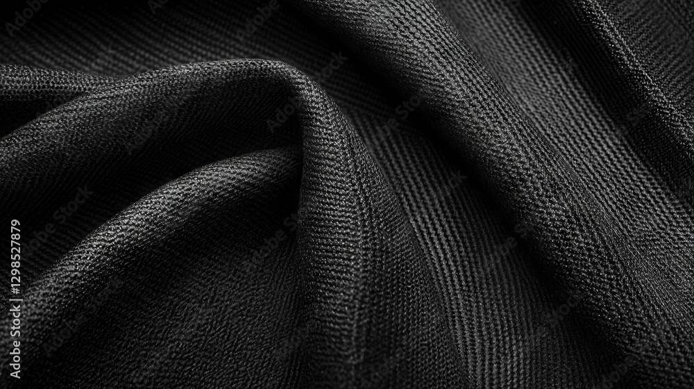 Aufkleber textured black canvas fabric with visible weave for creative design projects