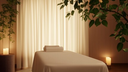 Luxury hotel bedroom interior with elegant furniture and soft lighting