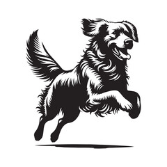 Golden Retriever Dog Silhouette - Golden Retriever Dog Vector - Illustration of Golden Retriever,
