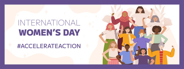IWD 2025 An inspiring illustration of diverse women standing together, symbolizing empowerment and unity for International Women's Day.