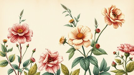 Fototapeta premium Elegant Floral Prints on Sustainable Canvas