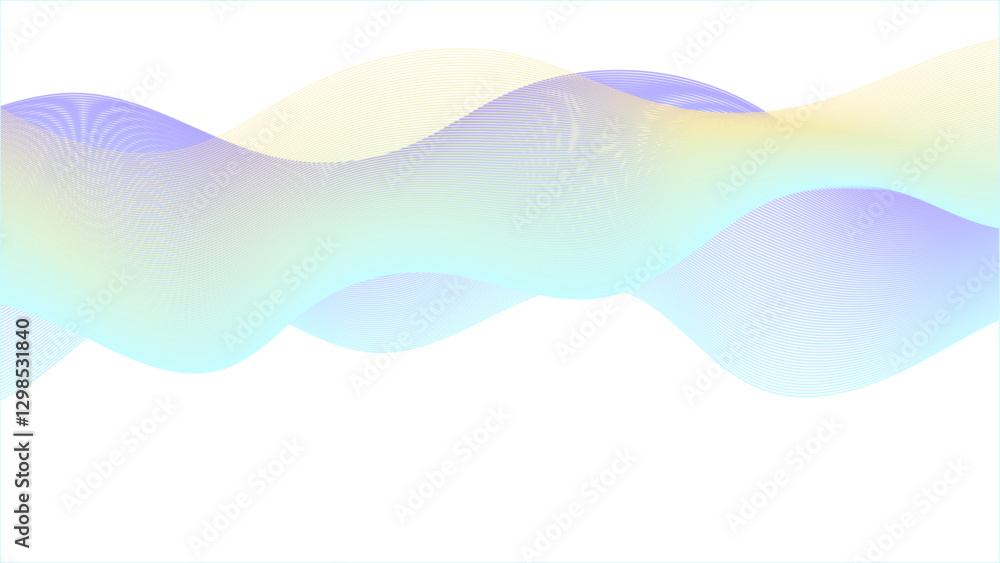 Wall mural abstract blue futuristic blend waves lines technology background. for design elements in concept tec
