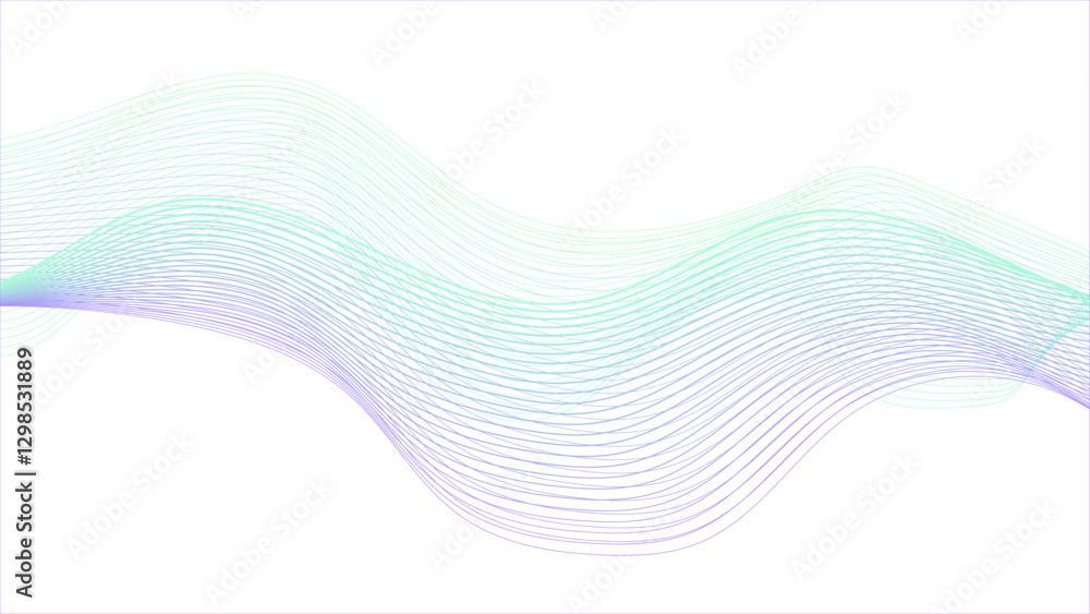 Wall mural dynamic wave pattern. modern flowing wavy lines. futuristic technology concept.