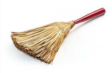 wooden broom isolated