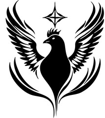 pentecost silhouette on a white background