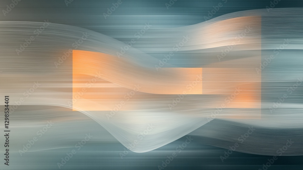 Poster fluid abstract design showcasing dynamic movement and soft color gradients in a modern aesthetic env