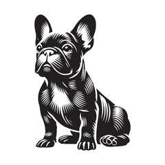 Minimalist French Bulldog Silhouette - French Bulldog Vector - French Bulldog Illustration.