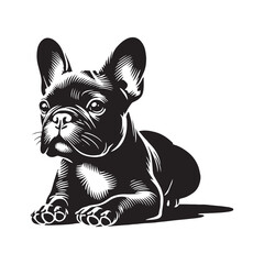 Minimalist French Bulldog Silhouette - French Bulldog Vector - French Bulldog Illustration.
