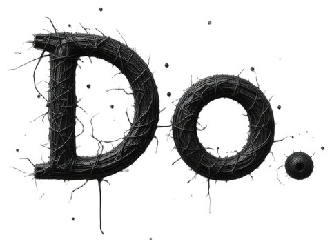 Abstract Do Black Spiky Letters, transparent background png