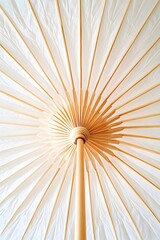 Obraz premium The interior view of a white and light brown parasol