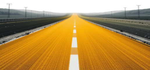 Golden Highway to the Horizon, transparent background png
