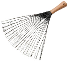 Wooden-handled fan-shaped cleaning tool, transparent background png