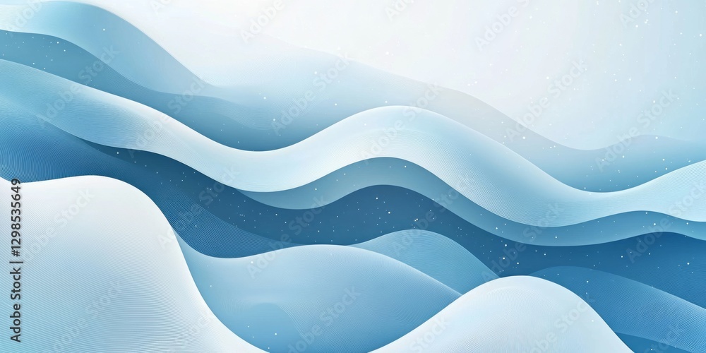 Poster abstract wavy layers with subtle texture and sparkling overlay