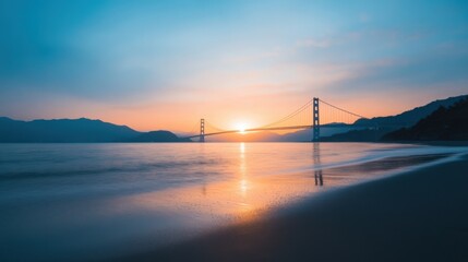 Obraz premium Bridge at Sunset