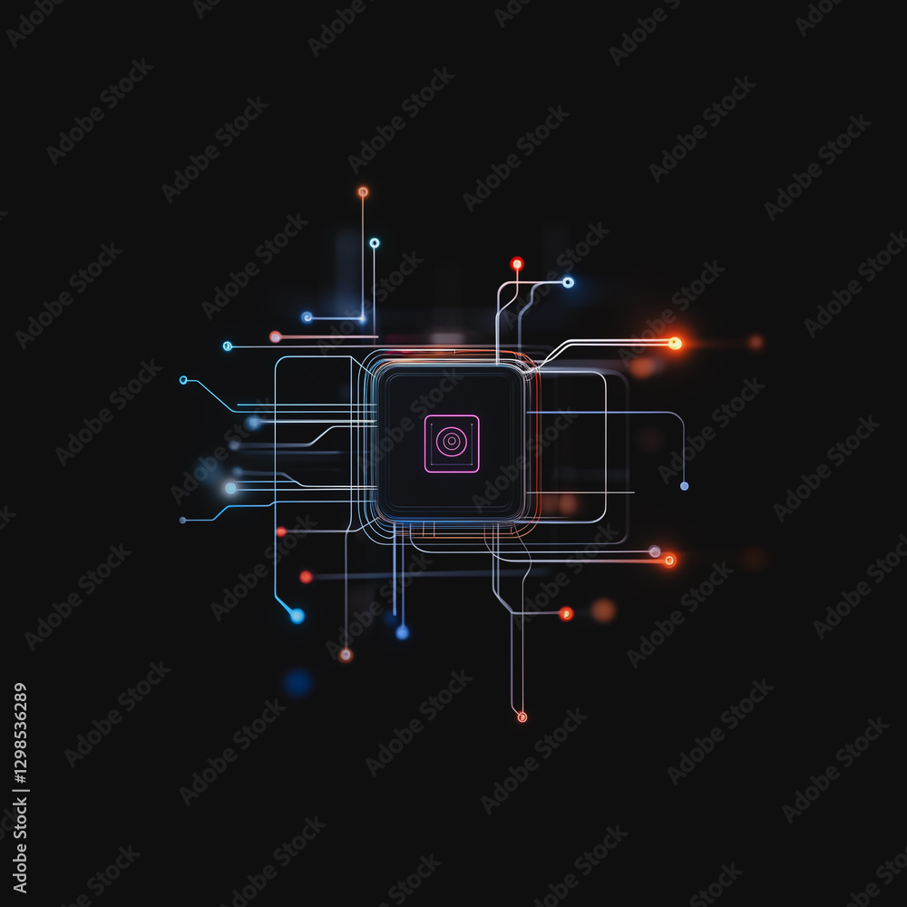 Poster central processing unit: an intricately detailed depiction of a central processing unit, showcasing 