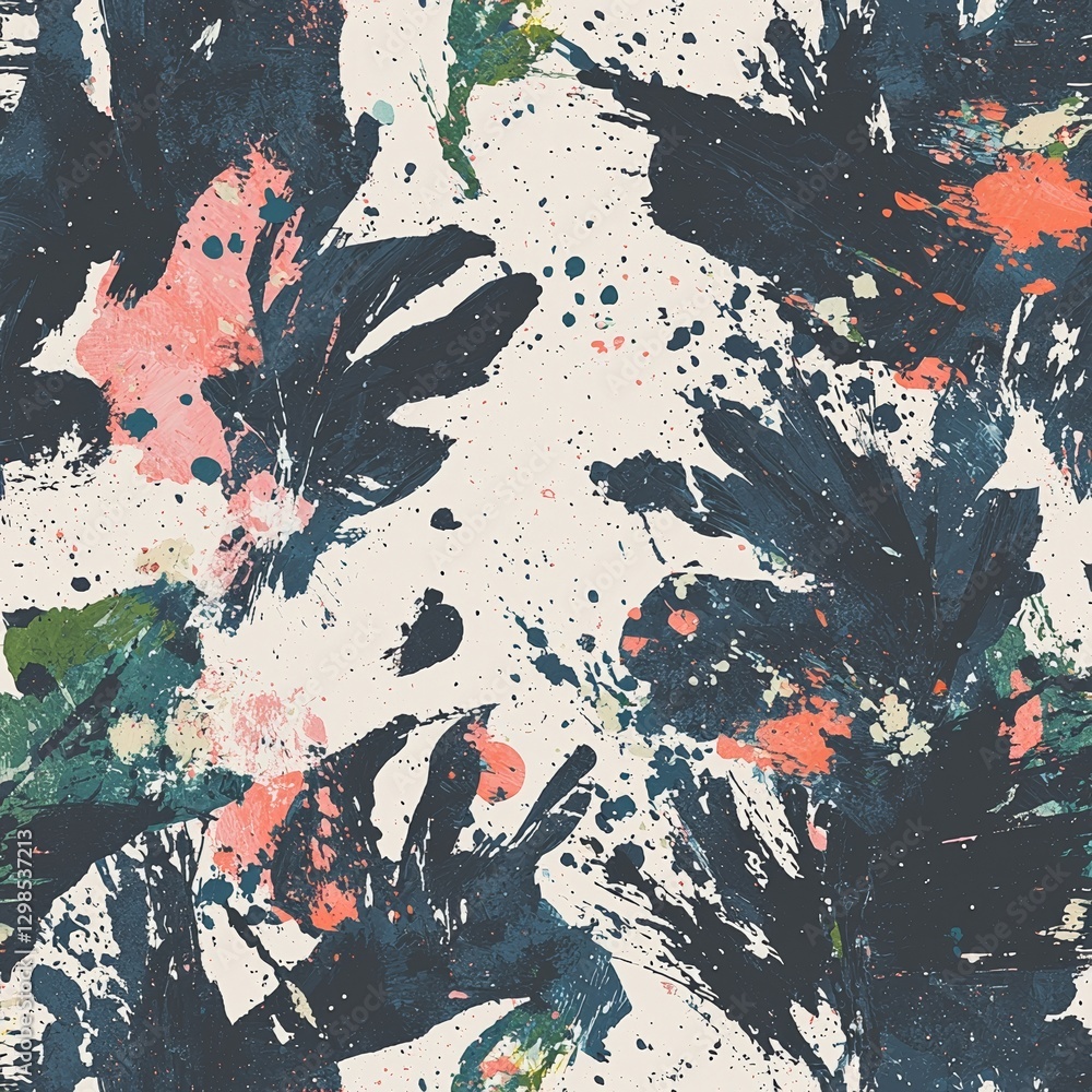 Poster a seamless pattern with a watercolor effect creates a beautiful and colorful boho design