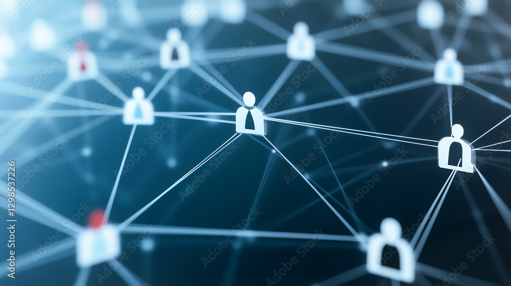 Aufkleber global network connections: a visual representation of interconnectedness, with glowing lines linkin