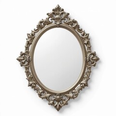 Ornate oval mirror with decorative frame