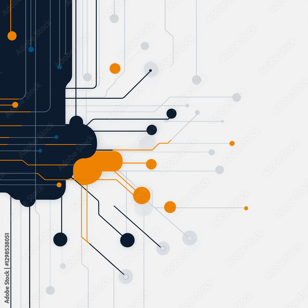 Aufkleber digital network abstract: a dynamic abstract illustration, conveying the intricate interconnectednes