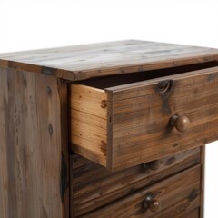 Rustic Wooden Chest of Drawers with Open Top Drawer