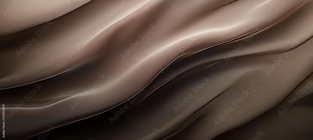 Poster abstract brown fabric texture elegant smooth waves brownish background design soft subtle drape rich