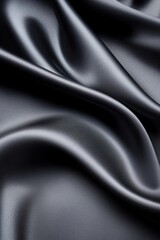 Fototapeta premium A close-up of luxurious black fabric flowing gracefully, perfect for showcasing elegance in fashion, home decor, or textile design, Ideal for backgrounds, product displays, or artistic projects,