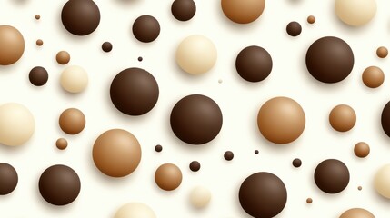 Fototapeta premium A vibrant pattern of varying-sized circles in shades of beige, brown, and cream against a light background, ideal for backgrounds, textiles, or packaging in creative projects,