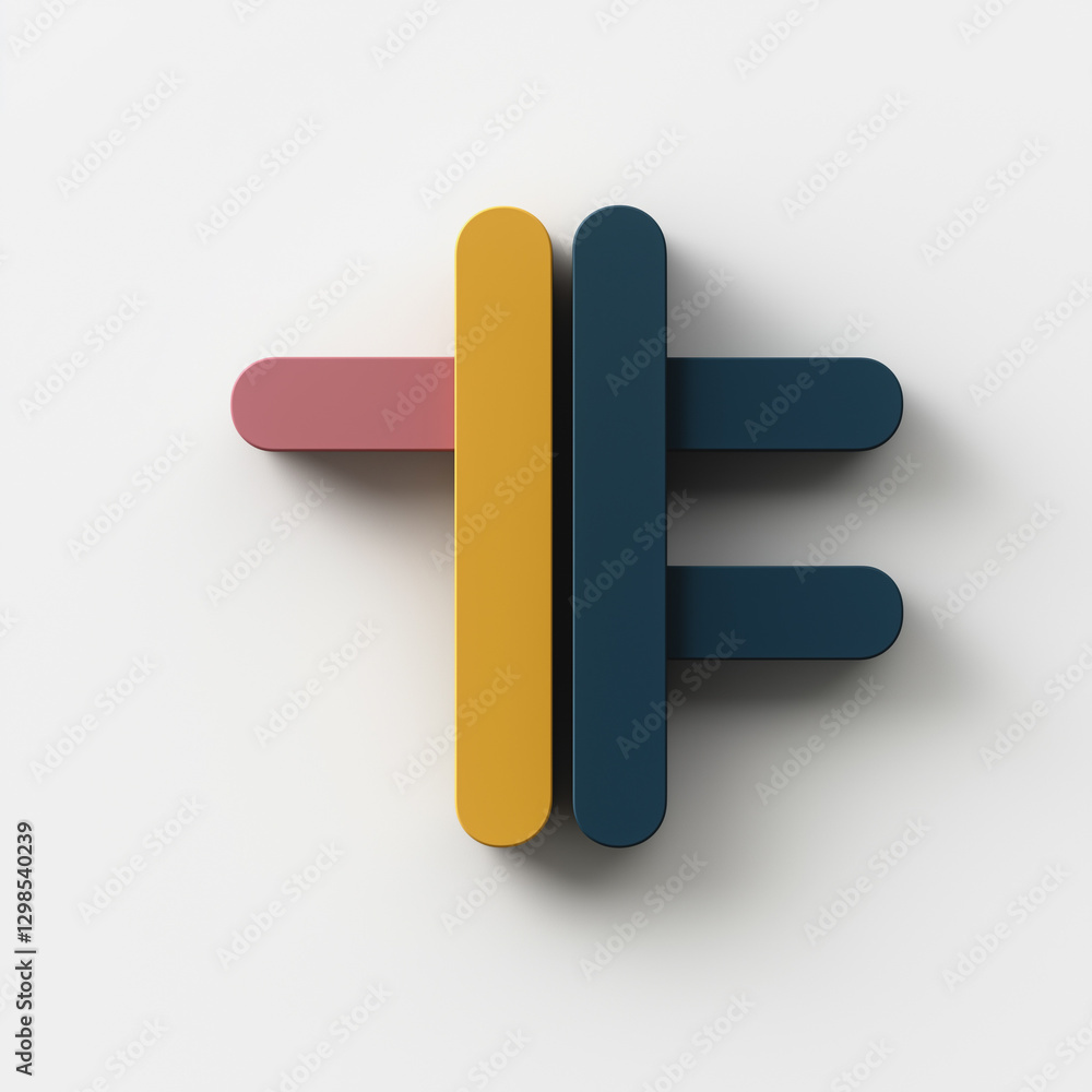 Poster abstract graphic design: modern minimalist geometric design with a colorful arrangement of intersect