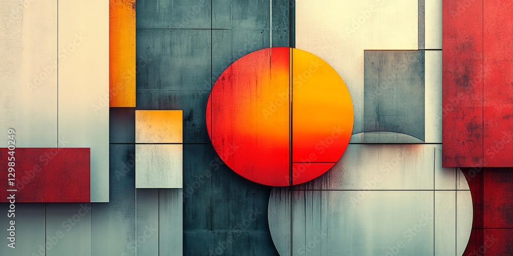 Poster geometric shapes create a dynamic and modern abstract composition
