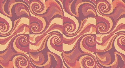 Retro geometric patterns, vibrant color swirls, 1960s psychedelic art, abstract optical illusions, pastel color palette, curved lines and shapes