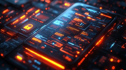 Cyberpunk style digital interface high resolution photo