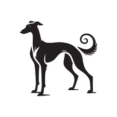 Spanish Greyhound Silhouette - Spanish Greyhound Vector - Minimalist Spanish Greyhound Dog Design.