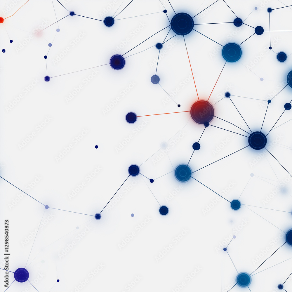 Poster network of connections: a dynamic network of interconnected nodes and lines illustrates the intricat