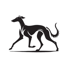 Spanish Greyhound Silhouette - Spanish Greyhound Vector - Minimalist Spanish Greyhound Dog Design.